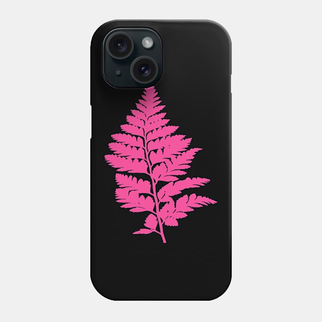 Hot Pink Color Fern Tree Leaves Phone Case by SpaceManSpaceLand