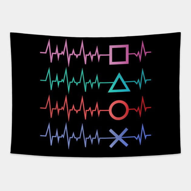 PS Gamer Heartbeat Tapestry by inkonfiremx