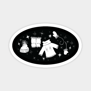 Winter weather snow lover cartoon illustration Magnet