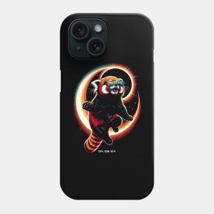 Radiant Red Panda Eclipse: Unique Tee with Cute Bamboo Munchers Phone Case