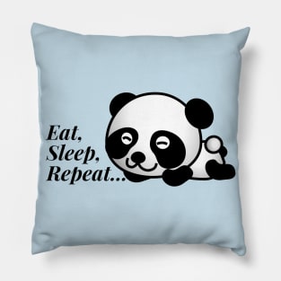 Eat,Sleep, Repeat Lazy Cute Panda Pillow