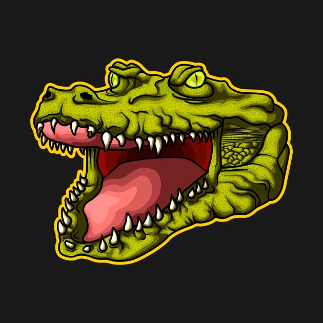 crocodile head cartoon art by Drumsartco