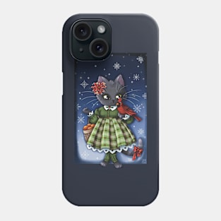 Winter Kitten and Cardinal Phone Case