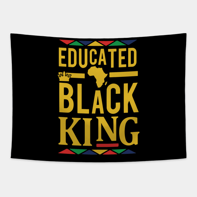 Educated Black King, Black Man, African American, Black Men Tapestry by UrbanLifeApparel