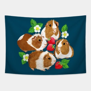 The Sweetest Guinea Pigs with Summer Strawberries Tapestry