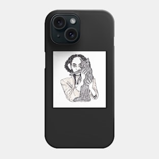 Girl With Cat Phone Case