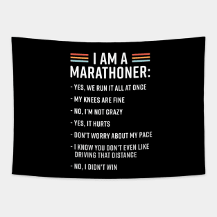 Funny Running Marathon Runner Coach I Am A Marathoner Tapestry