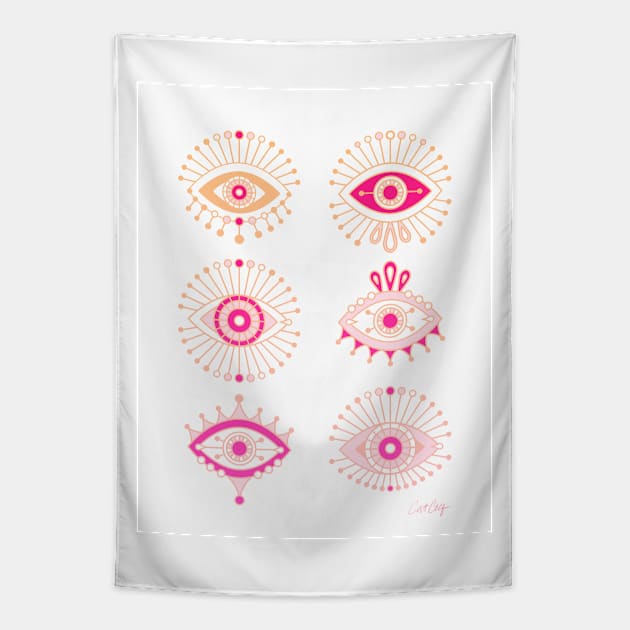 evil eyes Tapestry by CatCoq