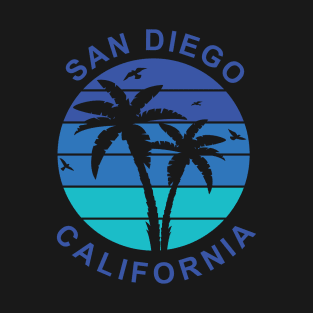 San Diego California Sunset Palm Trees T-Shirt