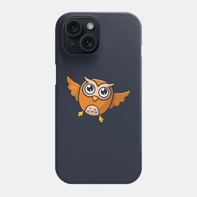 Cute Owl Flying Cartoon Vector Icon Illustration Phone Case by Catalyst Labs