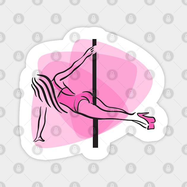 Pole Dancer Pink Magnet by LifeSimpliCity