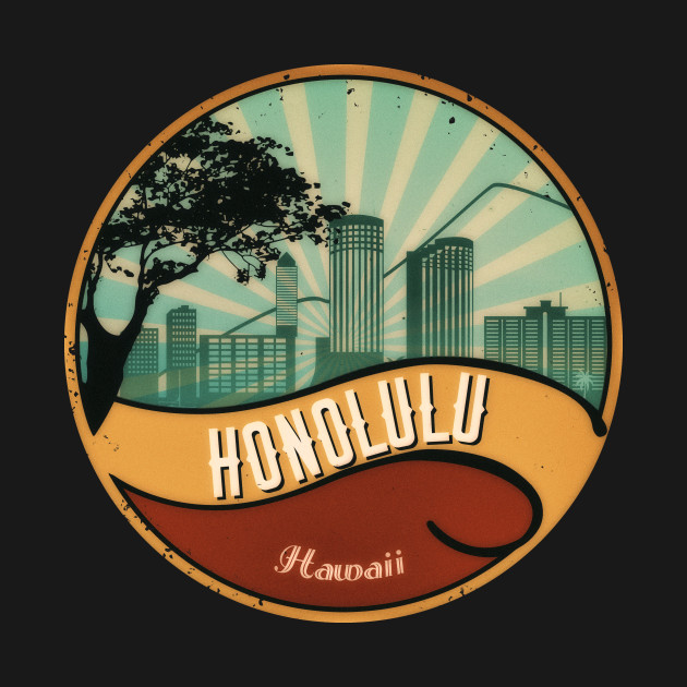 Disover Honolulu City Skyline T-Shirt Hawaii Retro Vintage 80s - Retro Designs - T-Shirt