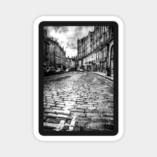 Grassmarket Edinburgh, Scotland Black And White Magnet