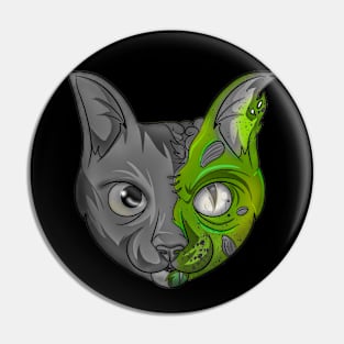 Scary Cat Zombie Pin