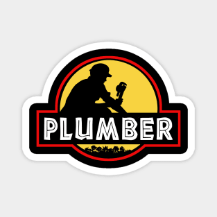 Plumber Jurassic Park Parody Logo Design Magnet