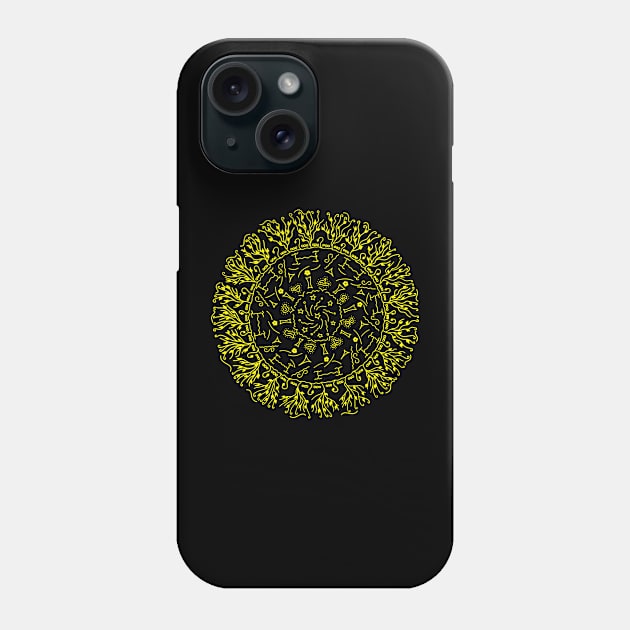 My 'very' Second - hand drawn - Mandala :) - Yellow Phone Case by Myriel