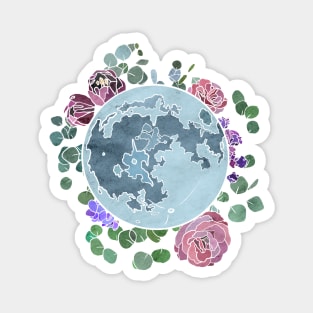 Floral Full Moon Magnet