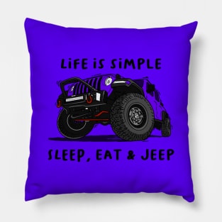 American Jeep Purple Pillow