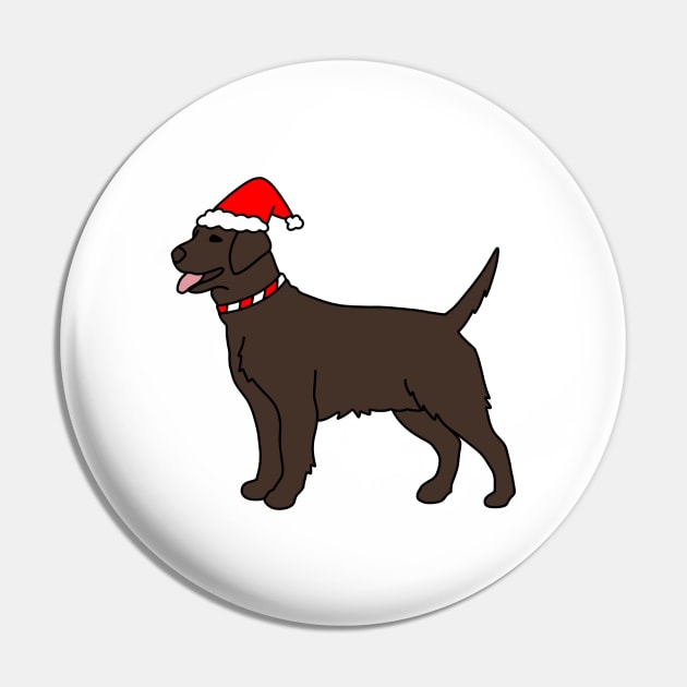 Holiday Chocolate Lab Pin by Kelly Louise Art