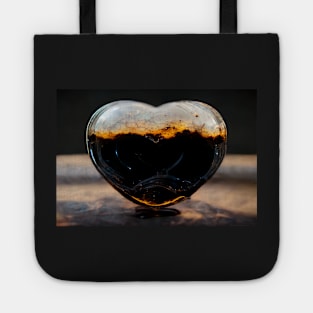 Black Broken Heart Art in Sunset /  Broken Hearts Unwind Designs Tote