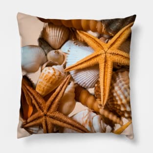 Summer Nature Beach Seashells Pillow