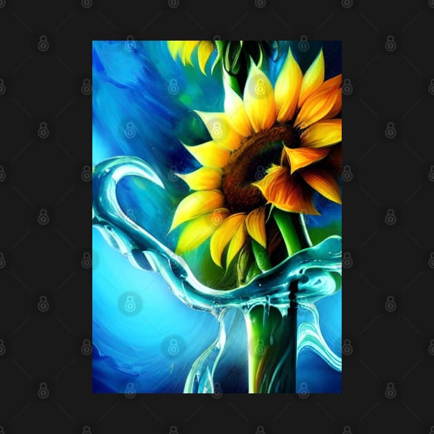 STUNNING SUNFLOWER BLUE BACKGROUND by sailorsam1805