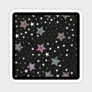 Stars with shining pastel stars Magnet