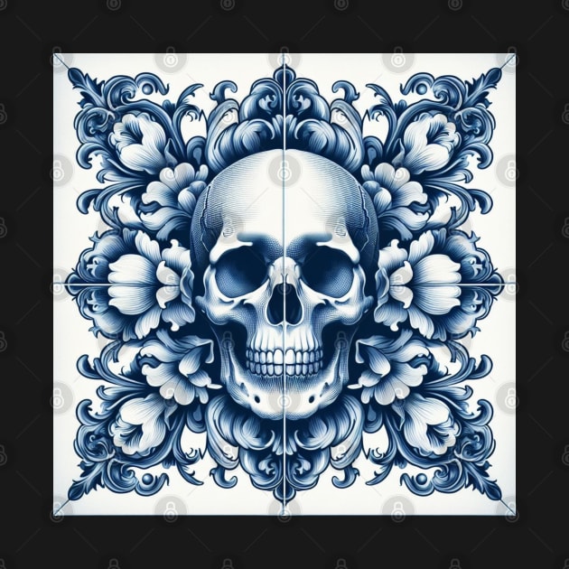 Delft Tile With Skull No.1 by artnook