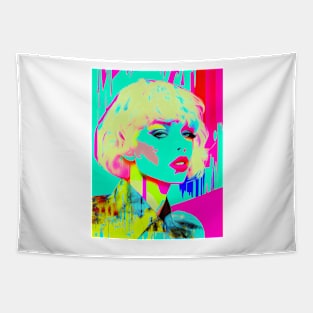 Colorful pop art style woman portrait Tapestry