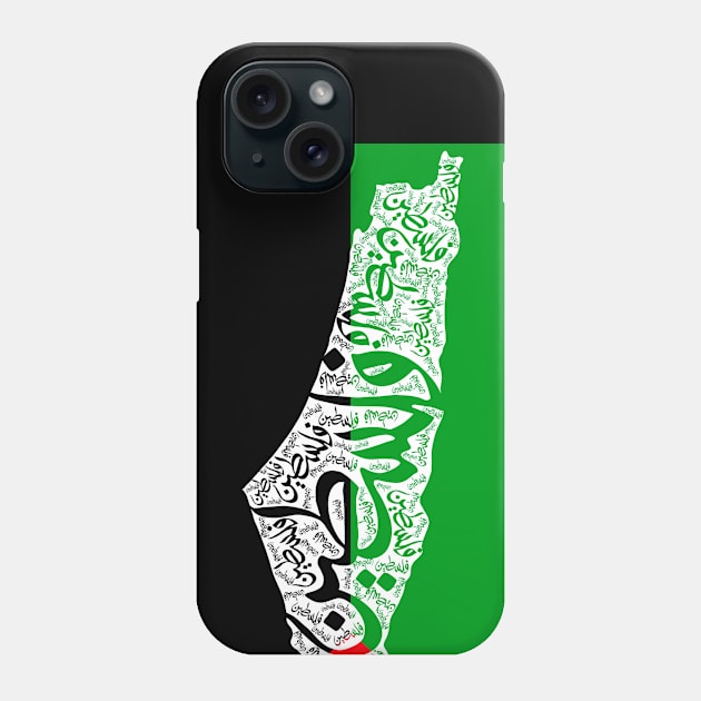 Free Palestine map and flag فلسطين Phone Case by ArabicFeather