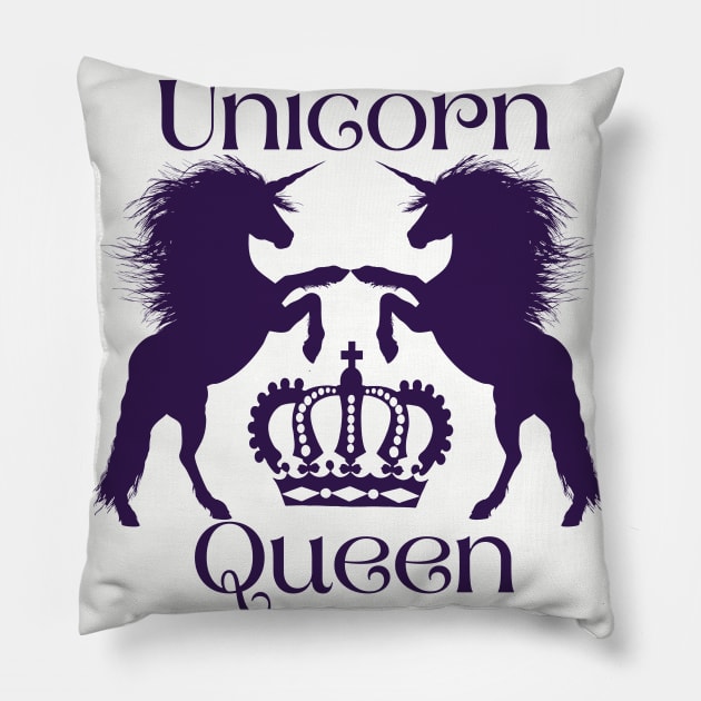 Unicorn Queen Pillow by Serene Twilight