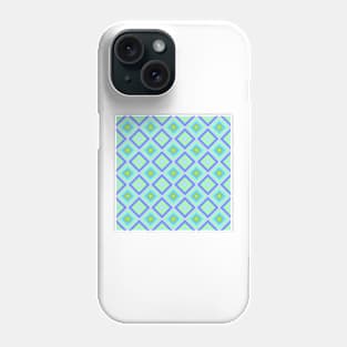 Fun Green, Blue Diamonds Pattern Phone Case