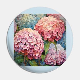 Simple Pink and Blue Folk Art Hydrangeas Pin