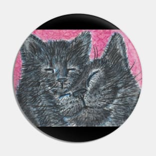 black cat snuggles Pin