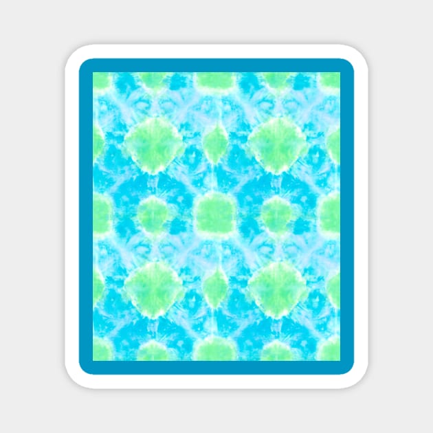 Blue and Green Technicolor Tie-Dye Magnet by Carolina Díaz