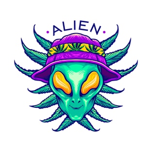 Alien Marijuana Summer Hat T-Shirt