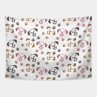 cute dog puppy random pattern Tapestry