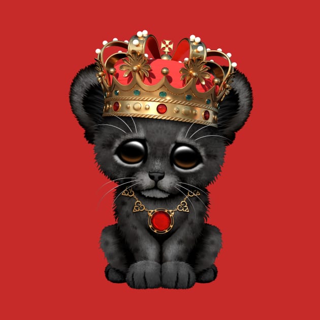 Cute Royal Black Panther Wearing Crown by jeffbartels