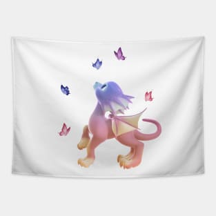 Little Dragon with Butterfly 3 Tapestry