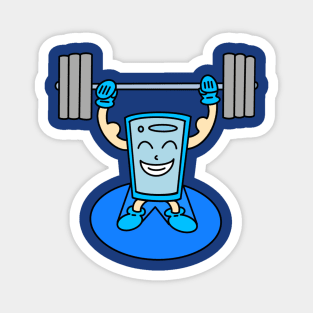 Cute cartoon weightlifting Magnet