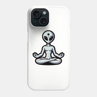 meditation peaceful alien Phone Case