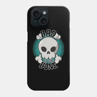 Bad to the bone skull (turquoise) Phone Case