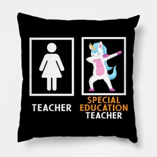 Special Education Teacher Dabbing Unicorn Pillow