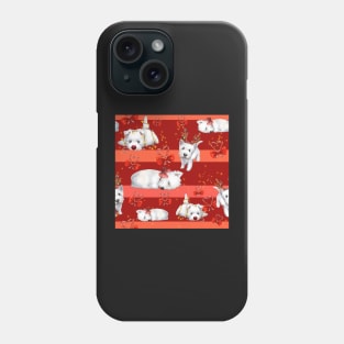 Christmas Westies red pattern Phone Case