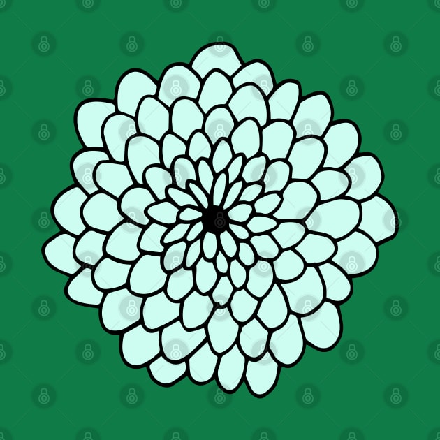 Large Mint Green Flower by HappyCatPrints