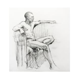 Seated male nude T-Shirt