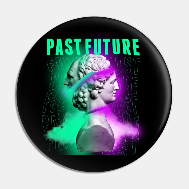 Janus Mythology Vaporwave Green and Purple Pin by gastaocared