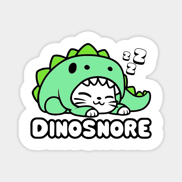 Dinosaur Cat - Cute Kawaii Cat in a Dinosaur Costume Magnet by Designed By Marty