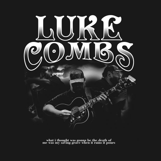 luke combs - black and white by loko.graphic