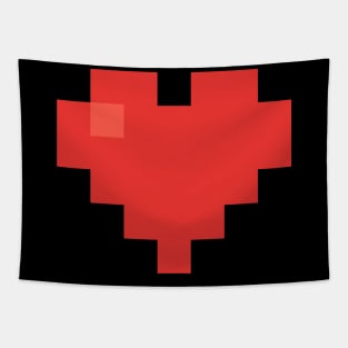 Simple Red Pixel Heart Tapestry